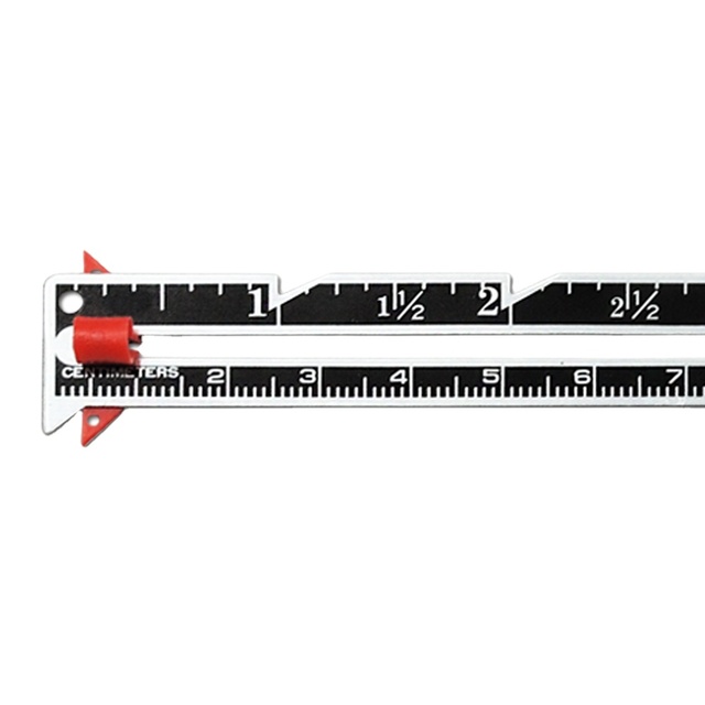 6 Inch Aluminum Black Sewing Gauge Sliding Measuring Ruler with Inch & Centimeter Scale for Home DIY