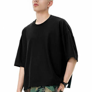 เสื้อยืดราคาถูกทรงโอเวอร์ไซส์สำหรับผู้ชาย ระบายอากาศได้ดี แฟชั่นขายส่งจำนวนมาก ทรงบ็อกซี่ เรียบๆ ไม่มีลาย สกรีนลายได้ตามต้องการ เสื้อสตรีทแวร์ 2026 - Product Image 2