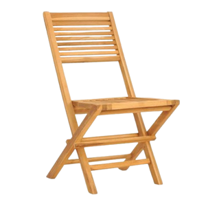 Silla plegable individual de madera de teca, diseño minimalista, ideal para la terraza o para relajarse en el jardín - Product Image 2