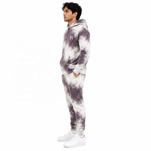 Heavyweight Tie-Dye Hoodies Set Oversized Fit Cotton French Terry Casual Sweatshirt With Pocket Front Logo <b>Tracksuit</b> Bulk orders - Product Image 4