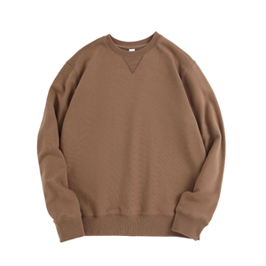 Sweat-shirt à col rond à manches longues en coton 100% 380G avec logo personnalisé en gros pour hommes - Product Image 3