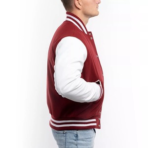 <b>White</b> Varsity <b>Jacket</b> for Men with Quilted Lining Custom Letterman Wool Blend Bomber College Style Winter Outerwear - Product Image 5