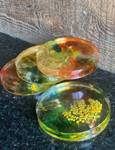 Resin Coaster Set Durable Drink Mats Elegant <b>Table</b> <b>Protectors</b> Premium Surface Accessories Collection - Product Image 4