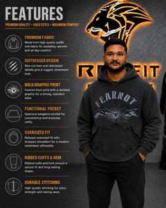 Men's <b>Black</b> Hooded <b>Sweatshirt</b> Oversized Knitted Regular Sleeve Front Logo Casual Autumn Wear - Product Image 6