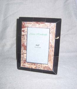 Nouvelles conceptions de cadres photo en corne faits à la main, best-seller, décoration intérieure, incrustation d'os, prix usine - Product Image 1