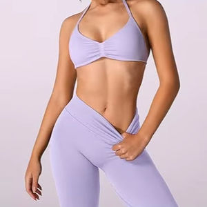 Meilleure vente 2026, prix bas, ensemble 2 pièces court en laine pour femme, taille personnalisée, élasthanne/coton, séchage rapide, respirant, uni - Product Image 5