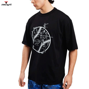 T-shirts pour hommes en coton 100% lourd, surdimensionnés, de style streetwear, avec impression personnalisée du logo, fabrication professionnelle. - Product Image 3