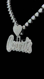 Collar con Letras Cursivas Personalizadas, Cadena de Tenis Iced Out, Moissanite, Diamante, Joyería de Hip Hop A LA Moda - Product Image 5