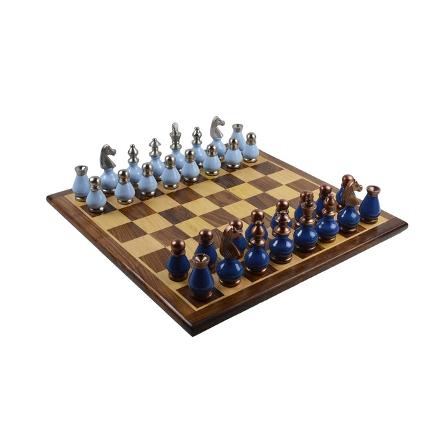 Metal and Marble Chess Set Multiple Colors With Wooden Board Games for Adult Kids for Gifting Purpose Portable Chess Game Set