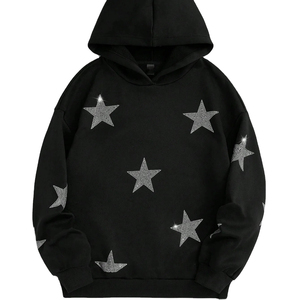 Sweat à capuche personnalisé pour homme avec strass, imprimé luxueux, en molleton doux, style streetwear tendance pour le quotidien - Product Image 1