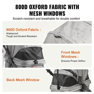 Passeggino per Cani a 3 Ruote in PU con Freni Girevoli, Capacità di Carico 75 Libbre, Cestino Portaoggetti e Trasportino per Cuccioli - Product Image 4