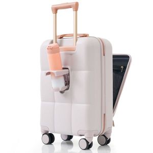3 Piece 20-Inch ABS Hard Shell Luggage Sets USB Port Front Opening Design Spinner Wheels Cup Holder Elegant Luggage for Travel - Product Image 6