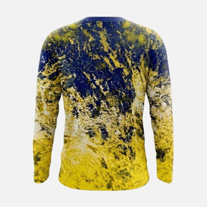 เสื้อยืดตกปลาแขนยาวสำหรับแข่งขัน สีน้ำเงิน รุ่นใหม่ล่าสุด ลดราคาพิเศษ ผลิตจากโพลีเอสเตอร์ 88% สแปนเด็กซ์ 12% ขายส่งเสื้อผ้าตกปลา - Product Image 2