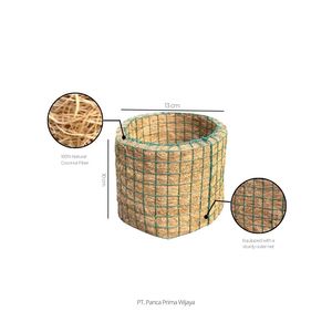 Maceta Redonda de Fibra de Coco de Alta Calidad, 13x10cm, Maceta Natural para Plantas de Interior, Uso en Jardines de Suculentas - Product Image 3