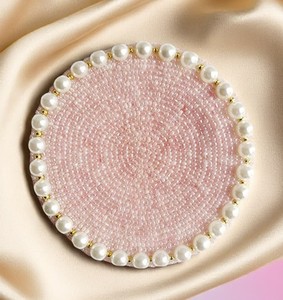 Handmade Premium Seed <b>Bead</b> Embroidered <b>Coaster</b> Set Wholesale Table Protection Mats For Dining And Coffee Tables Decoration - Product Image 2