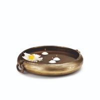 Bol Urli en laiton martelé fait main pour la décoration intérieure, pot à fleurs décoratif pour bougie flottante en métal, article cadeau pour le festival Diwali et les mariages