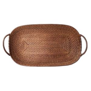 Bandeja de almacenamiento de agua tejida a mano con logotipo personalizado, bandeja grande de servicio hecha a mano con soporte de metal - Product Image 4