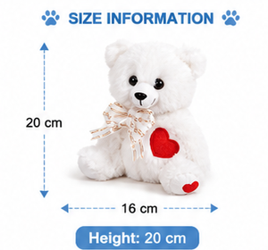 Oso de Peluche Blanco, Juguete de Peluche Suave de Velboa, Animal de Peluche Adorable, Cojín para Abrazar, Regalo Personalizado, OEM, Venta al Por Mayor - Product Image 2