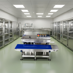 เครื่องซีลแบบต่อเนื่องราคาดีที่สุด กึ่งอัตโนมัติ ซีลความร้อนแนวนอน ความเร็วสูง สำหรับถุงพลาสติกบรรจุอาหาร เครื่องดื่ม และสารเคมี - Product Image 1