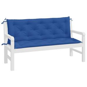 Lot de 2 coussins de banc de jardin en tissu Oxford bleu 100 % polyester – Coussins et oreillers d'extérieur élégants - Product Image 4