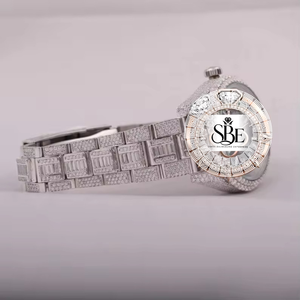 Reloj de Diamantes Moissanite, Reloj de Lujo para Hombre, Estilo Hip Hop, Acero Inoxidable, Personalizable - Product Image 2