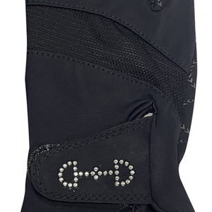 Black Leather Equestrian <b>Gloves</b> <b>for</b> Women Premium Soft Riding <b>Gloves</b> Training Competition OEM Bulk Ladies Horse Riding Gear - Product Image 5