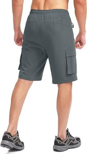 Shorts de cyclisme unisexes gris à séchage rapide, ignifuges, imperméables, avec rembourrage et poches zippées, pour l'été et les activités de plein air - Product Image 3