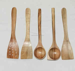 ช้อนไม้สักธรรมชาติสำหรับทำอาหารช้อนไม้สำหรับห้องครัว - Product Image 3