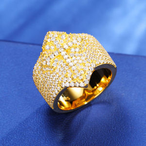 <b>Iced</b> Out Geometric Diamond <b>Ring</b> - Product Image 2