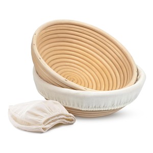 Pinewood Round Bread Basket with Linen Lining | Wholesale Proofing Basket - Product Image 3