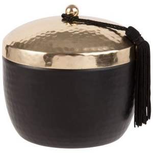 Bougie parfumée en cire de soja dans un pot en métal ambre noir et blanc, écologique, faite à la main, avec couvercle en bois, pour les fêtes et la fête des pères - Product Image 6