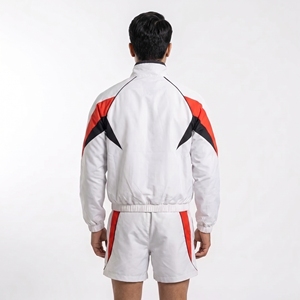 Custom Patchwork Nylon Tracksuit Streetwear Manufacturer Lightweight Zip up Hoodie and Short High Quality Fashion Sweat Suits - Product Image 4