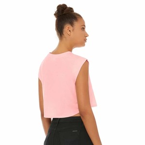 Women’s Pink Sleeveless Knit <b>Top</b> Quick Dry Crew Neck Casual Spring Summer T-Shirt - Product Image 3