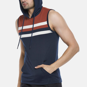 Sudadera con Capucha sin Mangas para Hombre, Corte Regular, Color Sólido, Algodón French Terry, Ropa Casual de Verano, Sudadera sin Mangas - Product Image 3