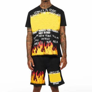 <b>Men</b> T <b>Shirt</b> and Short Set Easy Fit <b>Summer</b> Two Piece Sportswear <b>for</b> Workout and Home Use - Product Image 1