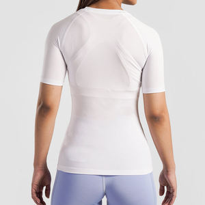 Camiseta de Mujer Talla Grande, 87% Poliéster, 13% Algodón, Cuello Redondo, Tejido Elástico en 4 Direcciones, Doble Capa, Holgada, de Secado Rápido, Compresión, para Verano - Product Image 2