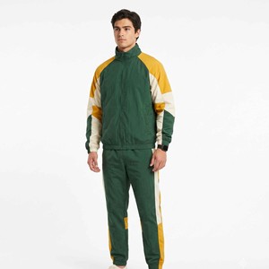OEM Men's Casual Street Style Two-Tone Zip-Up Hooded <b>Jacket</b> and Pants Sets Autumn Windbreaker Nylon Tracksuits Color Blocking - Product Image 1