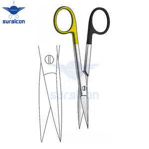 Ciseaux Converse 13,5 cm / 5-1/4 pouces, bords extérieurs droits, semi-affûtés, une lame dentelée, Super Cut TC, chirurgical médical - Product Image 6