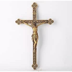 Solid Brass Church Cross <b>Wall</b> Hanging Religious Christian <b>Decorative</b> Handmade Polished Finish For Prayer Room And Chapel - Product Image 3