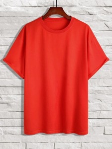 T-shirt pour homme en coton lourd, noir, adultes, 100% coton, séchage rapide, respirant, manches courtes, col rond, décontracté - Product Image 4