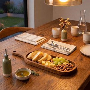 Bamboo Irregular Serving Tray & Snack Plate Eco-Friendly Decorative Platter with Fruit Theme for Party Wedding 2pcs - Product Image 3