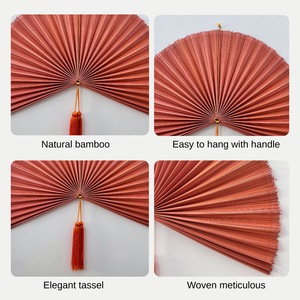 Decoración de Pared con Abanico de Bambú de Moda – Abanico Decorativo Grande de Estilo Boho Vintage Natural para Sala de Estar, Dormitorio - Product Image 3