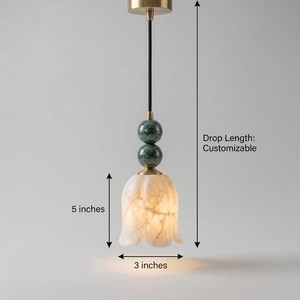Modern Marble Pendant Light Flower Shape Hanging Indoor Decor 100% Handmade Living Room Lighting - Product Image 2