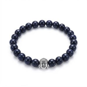 High Quality <b>Bracelet</b> Blue Goldstone Buddha <b>Beads</b> Stone <b>Bracelet</b> Crystal Gemstone Fashion Jewelry <b>Men</b> and Women Gift Energy - Product Image 5