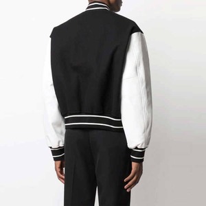 Custom <b>Men</b> <b>Canvas</b> Stand Collar Letter Pattern Winter Varsity <b>Jacket</b> High Fashion Casual Outdoor Windproof Breathable Quick Dry - Product Image 2