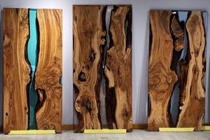 Planche à découper en bois et résine époxy de luxe pour cadeau, planche de cuisine artisanale en bois et résine pour la préparation des aliments - Product Image 3