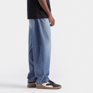 Nouveau Jean Baggy Respirant pour Homme Printemps-Été 2026, Taille Élastique, Coupe Droite Fine, Denim Bleu Foncé Classique, Grande Taille - Product Image 2