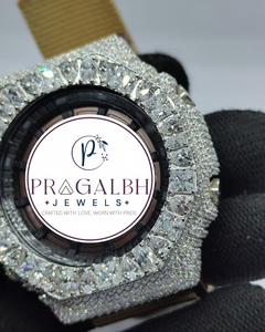 นาฬิกาเพชรแบบ Iced Out  ประดับเพชรโมอิสซาไนต์ สายหนัง สำหรับผู้ชายและผู้หญิง - Product Image 5