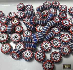 Cuentas de Vidrio Chevron al por Mayor, Mezcla de Colores Negro, Blanco, Azul y Marrón, Estilo Veneciano, Africano, Kalinga, en Caja, para la Fabricación de Joyería - Product Image 4