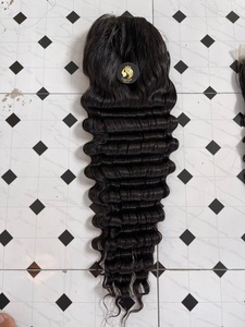 Peluca de Cabello Humano con Ondas Profundas HD Lace, Cabello Virgen Vietnamita, Color Natural, Sin Pegamento, Encaje Precortado, Densidad Completa - Product Image 3